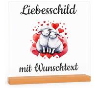 INDIGOS UG - Lampe LED 3D - Créez vous-même des panneaux de moutons - « Je t'aime Cadeaux pour les femmes et les hommes - Pour anniversaire de mariage, Saint-Valentin, anniversaire - 15 x 15 cm