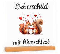 INDIGOS UG - Lampe LED 3D - Créez vous-même des panneaux écureuils - Je t'aime Cadeaux pour les femmes et les hommes - Pour anniversaire de mariage, Saint-Valentin, anniversaire - 15 x 15 cm Lampe en