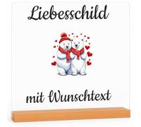 INDIGOS UG - Lampe LED 3D - Créez vous-même des panneaux ours polaire - Je t'aime Cadeaux pour les femmes et les hommes - Pour anniversaire de mariage, Saint-Valentin, anniversaire - 15 x 15 cm