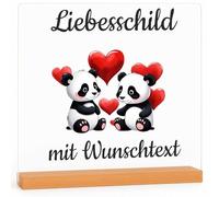 INDIGOS UG - Lampe LED 3D - Créez vous-même des panneaux panda - « Je t'aime Cadeaux pour les femmes et les hommes - Pour anniversaire de mariage, Saint-Valentin, anniversaire de mariage - 15 x 15 cm