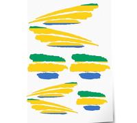INDIGOS UG Lot d'autocollants pour voiture - Gabon - 7 autocollants - Drapeau avec 3 bandes - Tuning - vitre arrière - Modélisme - Sport