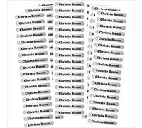 INDIGOS UG® Lot de 140 autocollants nominatifs - 51 x 7 mm - Pour enfants, école et maternelle - stylos, trousse à crayons, règles - Aspect acier inoxydable - Impression personnalisée