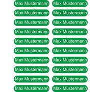 INDIGOS UG® Lot de 150 Etiquettes Autocollantes Stickers Personnalisé - 36 x 7 mm - Imprimables Individuellement - Pour Enfants, École et Jardin d'Enfants - Stylos, Trousses, Règles - Fond Vert