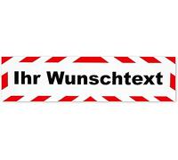INDIGOS UG - Magnetschild mit WUNSCHTEXT 45x12 cm reflektierend - Rahmen dick Verschiedene Größen - Magnetfolie für Auto LKW Truck Baustelle Firma individuell Bedruckt personalisiert