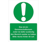 INDIGOS UG Panneau en PVC de 5 mm - Sécurité - Avertissement - Garde l'espace commun propre - 200 x 150 mm - Hôtel, entreprise, protection, crèche, médecin, cabinet, appartement