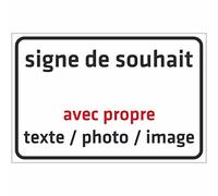 INDIGOS UG - Panneau - TEXTE SOUHAITÉ autocollant - Film autocollant 8 tailles- personnalisé avec photo et texte - logo - pour garage, hôtel, parking, école, carport, entreprise