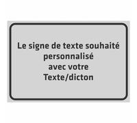 INDIGOS UG - Panneaux - Panneau personnalisable - gris - En aluminium Dibond - 8 tailles - Personnalisable avec texte et police - Pour garage, hôtel, parking, école, abri de voiture, entreprise