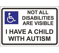 Indigos UG - pas toutes les Handicaps sont visibles - J'ai un enfant avec autisme de sécurité Autocollant - Autocollant en vinyle 150 mm x 100 mm