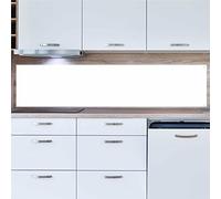 INDIGOS UG Plaque arrière de cuisine pour carrelage - Blanc - 180 x 50 cm - Protection anti-éclaboussures en aluminium composite résistant à la chaleur - Paroi arrière de cuisine moderne facile à