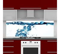 INDIGOS UG Plaque arrière de cuisine pour carrelage - Bulles d'eau - 160 x 60 cm - Protection anti-éclaboussures - Plaque composite en aluminium résistant à la chaleur - Paroi arrière de cuisine