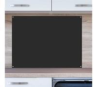 INDIGOS UG Plaque arrière de cuisine pour carrelage - Noir - 100 x 60 cm - Protection anti-éclaboussures en aluminium composite résistant à la chaleur - Paroi arrière de cuisine moderne facile à