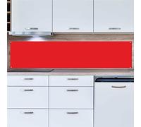 INDIGOS UG Plaque arrière de cuisine pour carrelage - Rouge - 170 x 55 cm - Protection anti-éclaboussures - Plaque composite en aluminium résistant à la chaleur - Paroi arrière de cuisine moderne