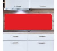 INDIGOS UG Protection anti-éclaboussures - Rouge - 120 x 65 cm - Plaque en aluminium composite - Cuisine - Plaque arrière de cuisine - Plaque - Four - Miroir carrelé - Cuisinière
