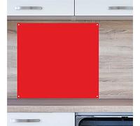 INDIGOS UG Protection anti-éclaboussures - Rouge - 80 x 50 cm - Plaque en aluminium composite - Cuisine - Plaque arrière de cuisine - Plaque - Four - Miroir carrelé - Cuisinière
