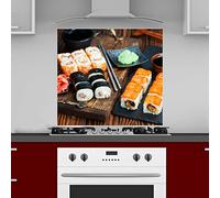 INDIGOS UG Protection anti-éclaboussures - Sushi - 60 x 50 cm - Plaque composite en aluminium imprimé - Avec image - Motif - Cuisine - Crédence de cuisine - Plaque - Protection anti-éclaboussures -