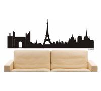 INDIGOS UG - Sticker mural autocollant mural E594 Skyline ville Paris (France) Design 1-40 x 14 cm - Noir - Décoration pour cuisine, salle de bain, bureau, hôtel