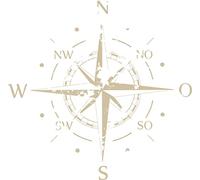 INDIGOS UG - Sticker mural pour salon - Autocollant mural boussole - Points cardinaux - Rose des vents - Marine - 80 x 80 cm - Beige - Autocollant pour chambre d'enfant chambre cuisine salle de bain