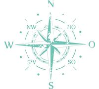 INDIGOS UG - Sticker mural pour salon - Boussole - Points cardinaux - Rose des vents - Marine - 120 x 120 cm - Menthe - Autocollant pour chambre d'enfant, chambre à coucher, cuisine, salle de bain