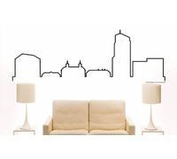 INDIGOS UG Sticker mural pour salon - Sticker mural Offenbach am Main (Allemagne) Design 4-180 x 45 cm - Noir e854 Skyline Ville - Autocollant pour chambre d'enfant, chambre à coucher, cuisine, salle