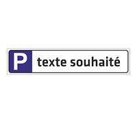 INDIGOS UG - TEXTE SOUHAITÉ - 52x11cm AluDibond- place de stationnement - texte personnalisé - plaque d'immatriculation - plaque nominative - garage, hôtel, parking, école, abri voiture société