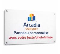 INDIGOS UG - TEXTE SOUHAITÉ - Panneau - Alu-Dibond 8 tailles- personnalisé avec photo et texte - logo - pour garage, hôtel, parking, école, carport, entreprise