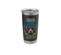 Indio CA Fun Ours à lunettes Fleurs Gobelet isotherme en acier inoxydable double paroi
