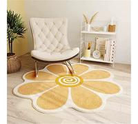 INDIRAN Tapis Rond en Forme De Fleur Tapis Fleuri Super Doux Tapis Antidérapant Tapis Absorbant Chambre d'enfant Décoration