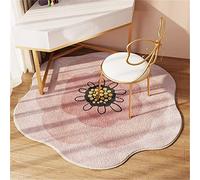 INDIRAN Tapis Rond en Forme De Fleur Tapis Fleuri Super Doux Tapis Antidérapant Tapis Absorbant Chambre d'enfant Décoration