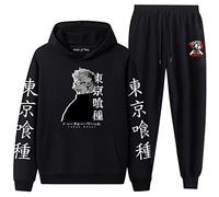 INDIRAN Tokyo Ghoul Sweat à Capuche et Pantalon de survêtement Ensemble Japonais Anime Kaneki Ken Cosplay Survêtement Décontracté Ensemble Deux Pièces pour Unisexe