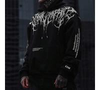 Indispensable homme pour l'automne/l'hiver, sweat-shirt à capuche avec imprimé graphique sombre, idéal pour créer un style de rue, un style emo, un style années 2000 L,M,S,XL,XXLHalloweenTissu tricoté