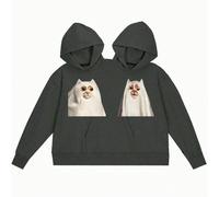 Indispensable pour les meilleures amies et les couples, sweat-shirt à capuche femme à manches longues unique avec deux capuches, coupe oversize, longueur longue, taille unique pour l'automne/l'hiver, 