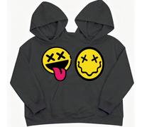 Indispensable pour les meilleures amies et les couples, sweat-shirt à capuche femme unique à manches longues avec deux capuches, coupe oversize, longueur longue, taille unique pour l'automne/l'hiver,