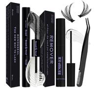 Individual Lash Bond And Seal Kit 3 Pieces With Mascara Cluster Glue Waterproof 72 Hours Fixing And Sealing Mascara Remover Eyelash Tweezers
