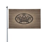 Individualité Drapeau De Jardin 90X150Cm Pentagramme De Sorcière Occulte Wiccan Drapeau Personnalisé Resistant Exterieur Pirate Drapeaux Pour Festival, Jardin, Cadeau D'Anniversaire