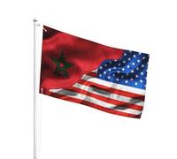 Individualité Drapeaux Bannières Maroc Amérique Marocaine Drapeau De Jardin Parfait Drapeau Personnalisé Pour Décoration D'Intérieur, Festival, Jardin, 3X5 Ft