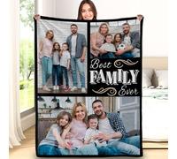 Individz Couverture personnalisée Photo Cadeaux pour Femmes Couverture personnalisée pour Les Cadeaux de la Saint-Valentin, Femme, Petit ami et Petite Amie. Je t'aime pour toujour (3 Photo Family)