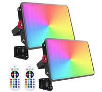 Indmird Projecteur LED Couleur 200W,-Lot de 2 Projecteurs Led RGB Exterieur IP66 étanche Spots LED RVB 16 Couleurs 4 Modes Spot LED Couleur avec Télécommande pour Jardin, Terrasse, Noël, Fêtes