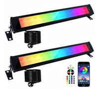 Indmird Projecteur LED Couleur, Lot de 2 Barre Led RGB 50W Étanchéité IP66 Projecteur RGB Exterieur avec Télécommande et Minuterie, Mémoire,16 Millions de Couleurs Pour Fête Bar Jardin Halloween