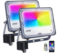 Indmird Projecteur LED RGB Exterieur 30W IP66 Etanche 16 Couleurs 4 Modes APP Control Spot LED Extérieur