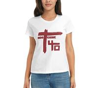 Indochine Central Tour T-shirt basique à manches courtes en coton pour femme Noir, blanc, S