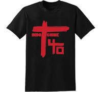 Indochine Pop Graphic Men's Cotton Casual Black T-Shirt Tee Manches Courtes(3X-Large)