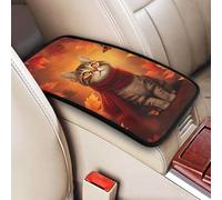 indokyeyqaz Coussin universel pour console centrale de voiture, motif chat feuille d'érable d'automne doux et imperméable, housse de protection pour la plupart des véhicules, SUV, camion