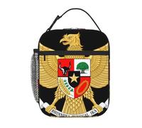 Indonesia Emblème National Sac À Repas Pour Femmes Large Ouverture Organisateur Repas Portable Poche Boîte À Repa Adultes Pique-Nique Plage Travail