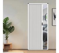 Indoor Accordion Door, 75 79 83 87 90 94 in Tall Push-Pull Honeycomb Folding Doors with Aluminum Frame Customize Room Divider No Drilling Concertina Door(White,65x190cm/25.6x75in)