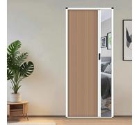 Indoor Accordion Door, 75 79 83 87 90 94 in Tall Push-Pull Honeycomb Folding Doors with Aluminum Frame Customize Room Divider No Drilling Concertina Door(Brown,85x210cm/33.5x83in)