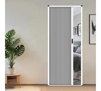 Indoor Accordion Door, 75 79 83 87 90 94 in Tall Push-Pull Honeycomb Folding Doors with Aluminum Frame Customize Room Divider No Drilling Concertina Door(Gray,125x240cm/49.2x94.4in)