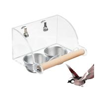 Indoor Bird Feeder, Transparent Bird Cage Feeder, 6.5x4.21in Parrot Food Bowl, Interactive Foraging Toy, Authentic Feeding Dish Cups for Cockatiel, Squirrel, Finch Lovebirds