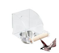 Indoor Bird Feeders, Foods Feeder Drinker, 4.13x3.03x3.07 inches, Interactive Foraging Toy, Dish Cups Included, Parakeet Food Container, Parrot Bowl Supplies for Home Use, White