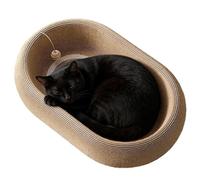 Indoor Cat Scratcher - Furniture Saver, Sisal Scratch Pad | Round Oval Shape Sturdy Build, Nail Friendly Bowl Area, Pet Entertainment Comfort Board, Apartment Living Room Floor Bedroom Placement