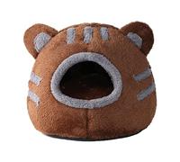Indoor Cat Sleeping House, Soft Plush Cat Bed, Comfortable Pet Nesting Bed, Stylish Cute Bear Head Cat Bed 12.6x12.6x11.81 inches for Living Room, Bedroom, Indoor (Brown)